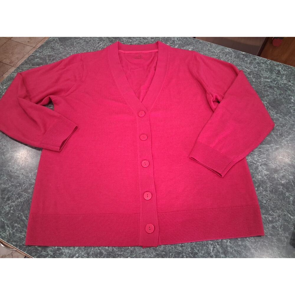 WoolX Sweater Cardigan Size LG Pink 100% Merino Wool Gia V Neck Button Up FLAW